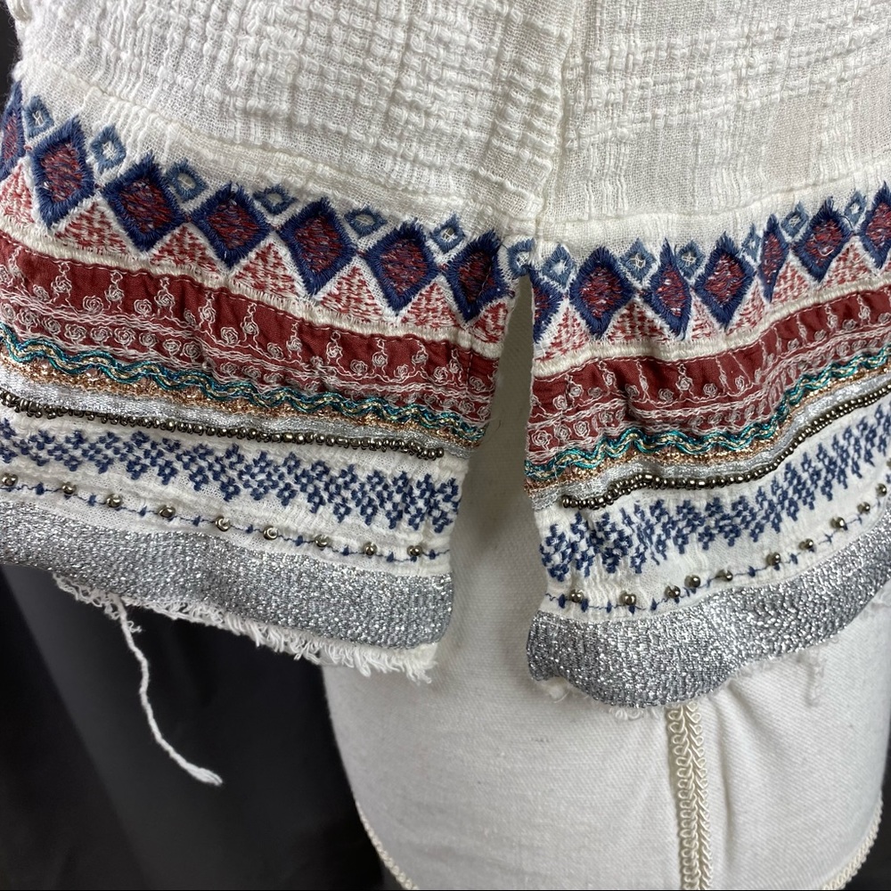 Ecote Beaded Linen Open Back Tank Top A14 - Picture 9 of 16